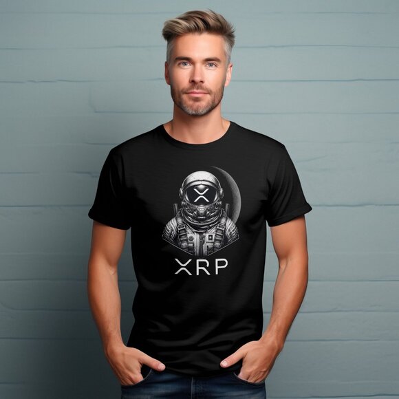 XRP Crypto Currency T-shirt Mens Multiple Sizes Black Cotton - Picture 2 of 4